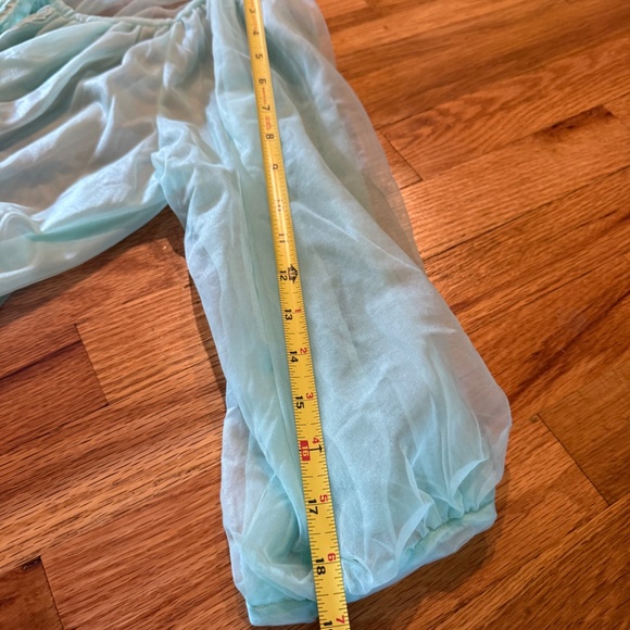 Vintage 60s Lingerie Robe Green Sheer Fairy Retro Peignoir Women Medium/Large. - Picture 6 of 8